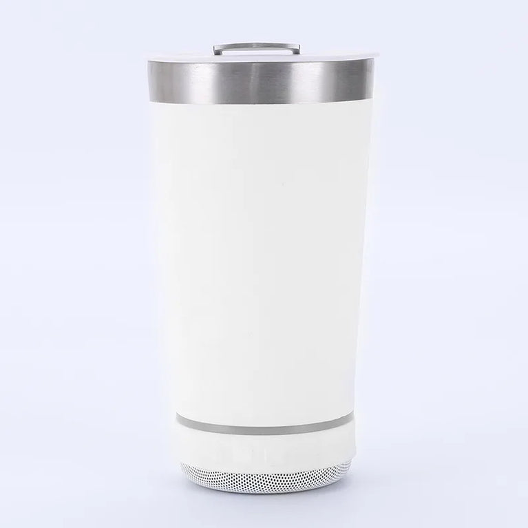 16oz Stainless Steel Vacuum Flask with Bluetooth Speaker Mug