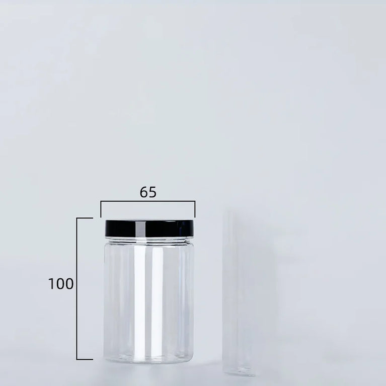 Black Lid Wide Mouth Circular Plastic Storage Bucket Airtight Food Container