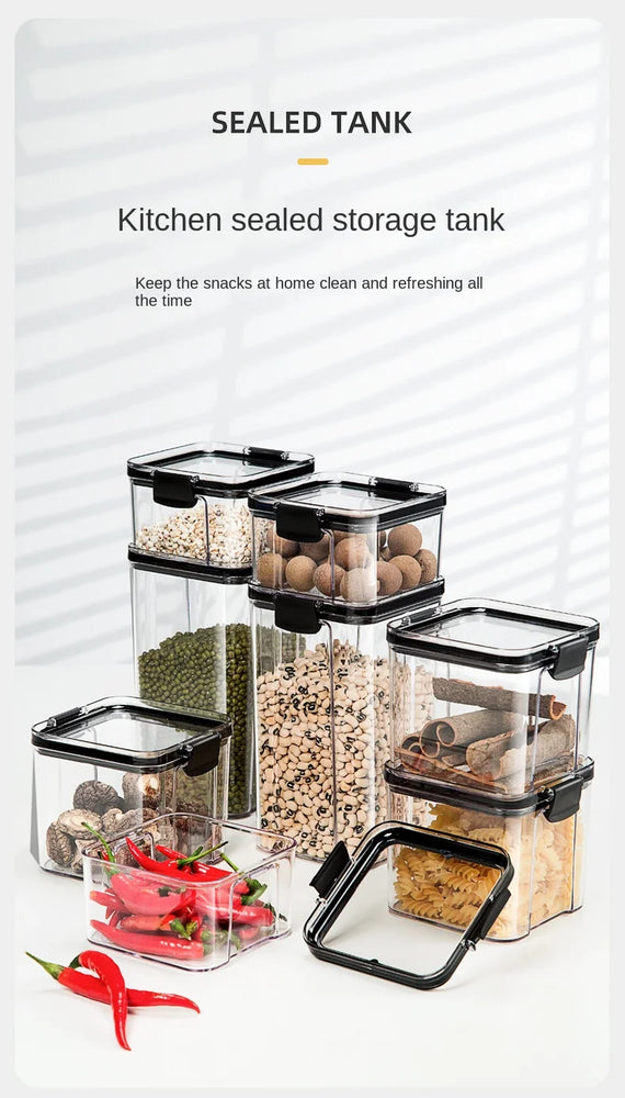 Plastic Food Containers with Lids Large Capacity Airtight Storage Jars