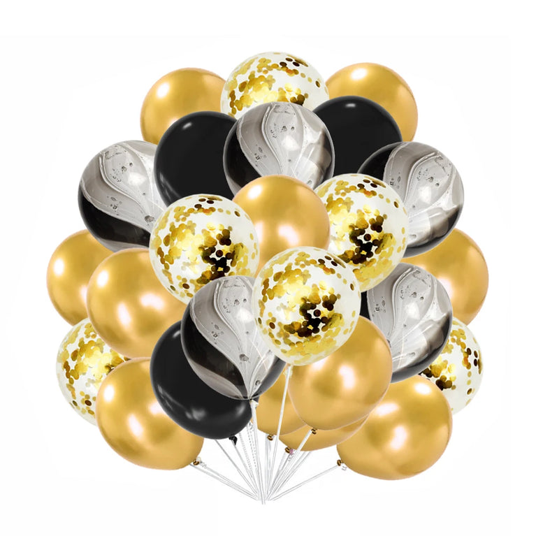 Black Gold Birthday Disposable Tableware Set Party Wedding Decoration Kit
