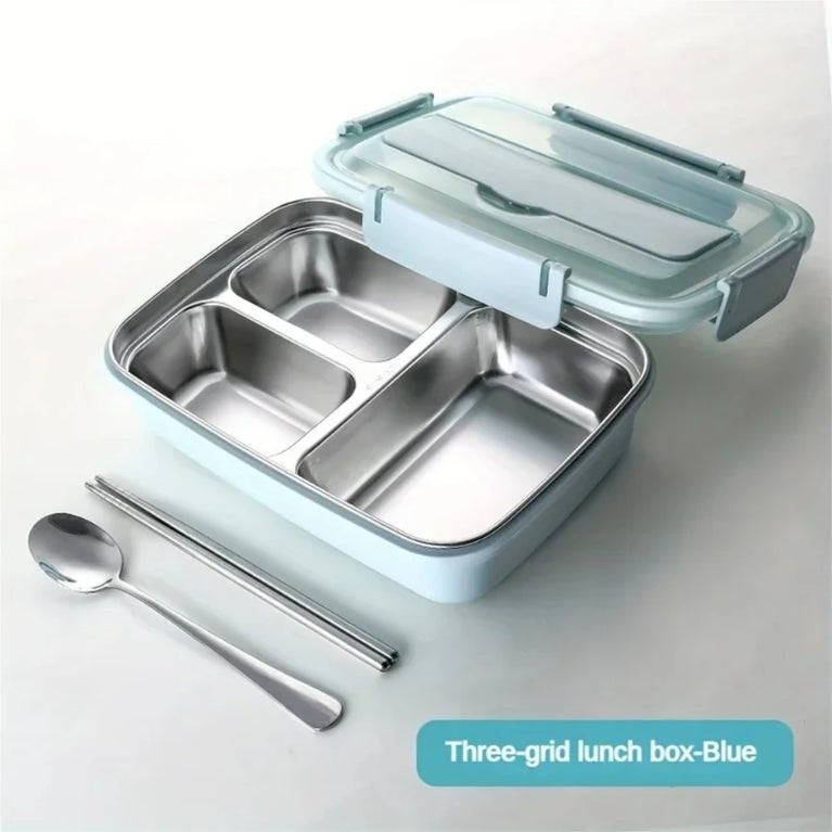 Leak Proof Stainless Steel Lunch Box 3/4 Compartment Bento Container