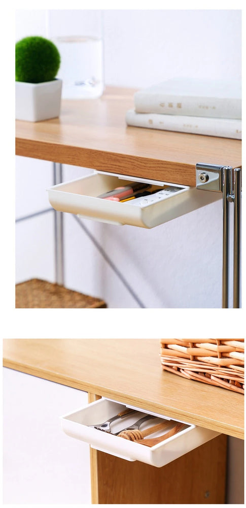 Hidden Storage Box Desk Storage Drawer Self-Adhesive Organizer