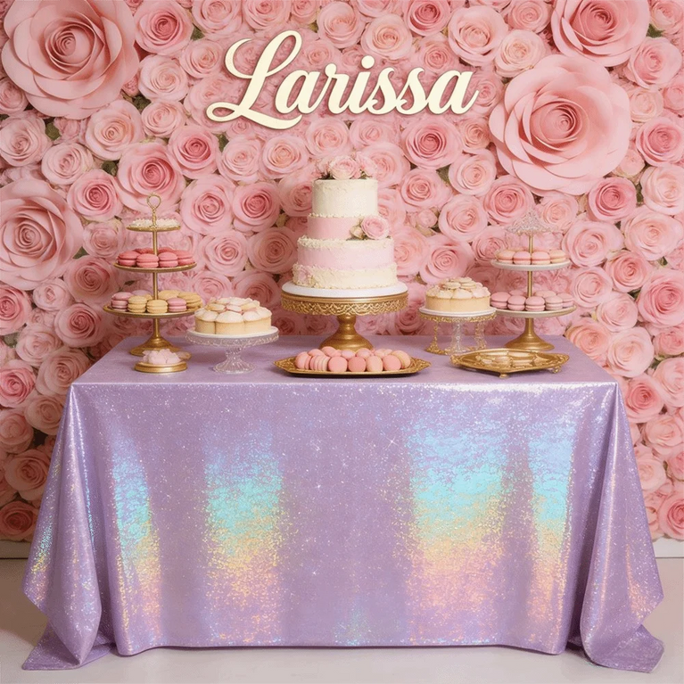 Purple Iridescent Laser Disposable Tablecloth for Party Decoration