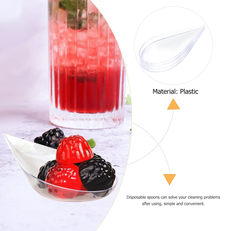 40Pcs Mini Dessert Spoons Ice Cream Appetizer Plastic Serving Spoons Set