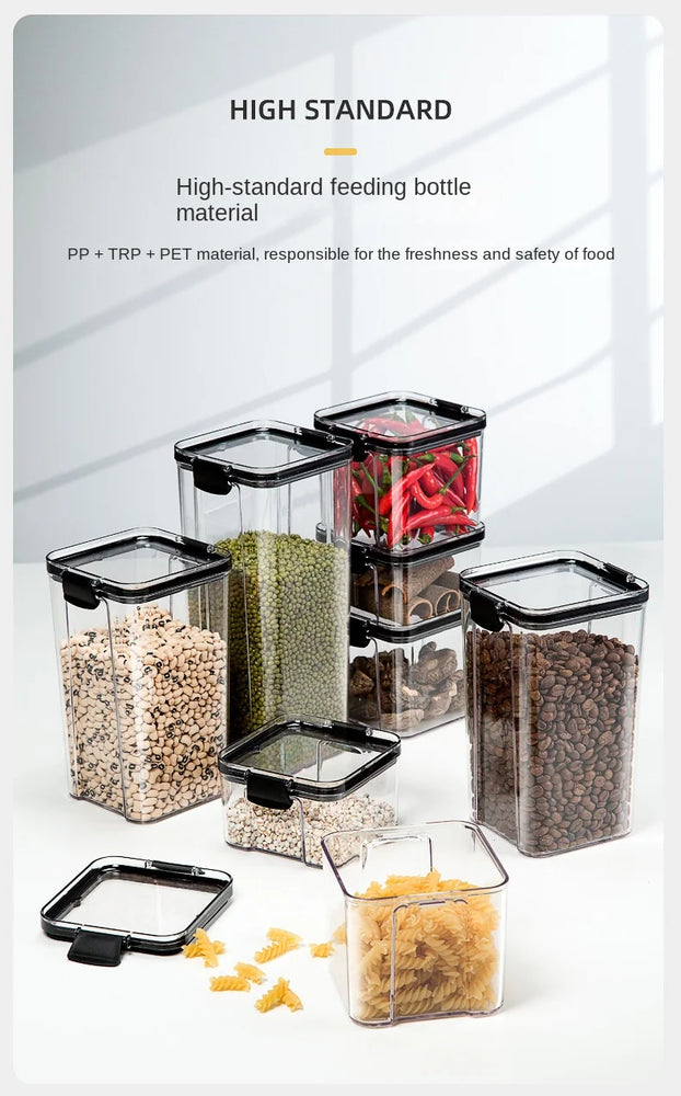 Plastic Food Containers with Lids Large Capacity Airtight Storage Jars