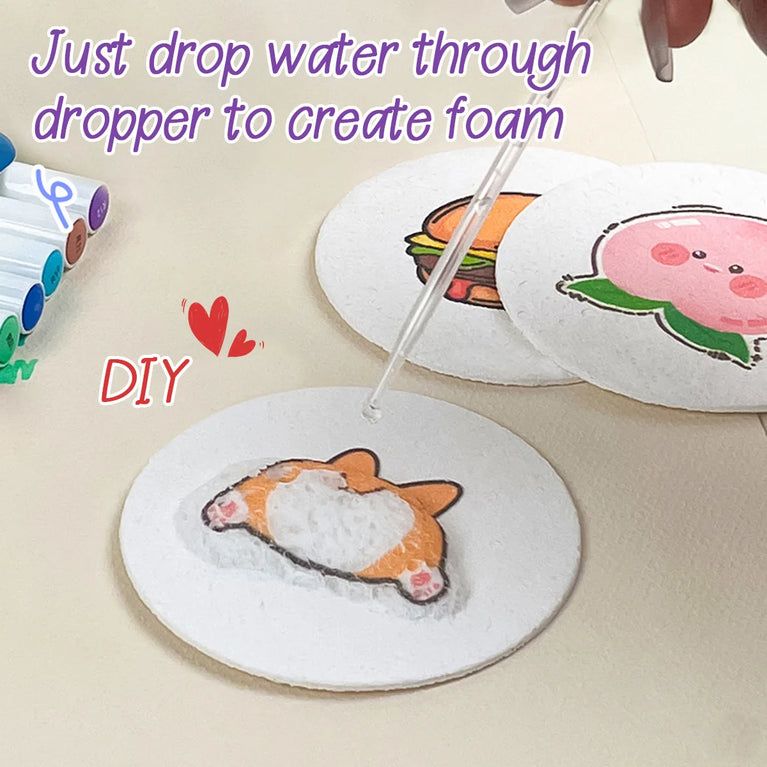3D Drawing Magic Canvas | Sponge Foam Texture Painting Paper for DIY Art
