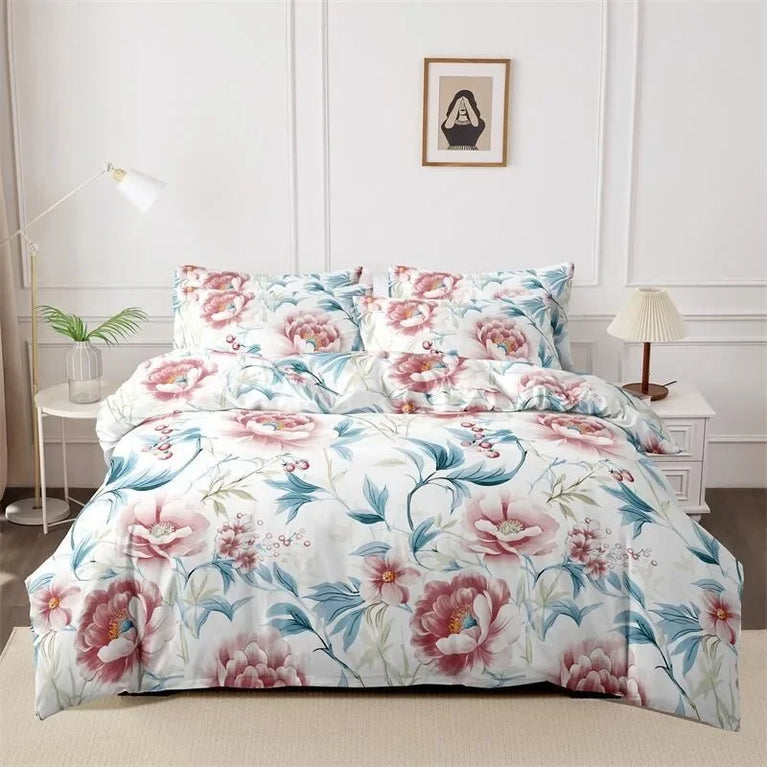 3-Piece Printed Brushed Duvet Cover Set | Soft & Breathable Bedding Collection