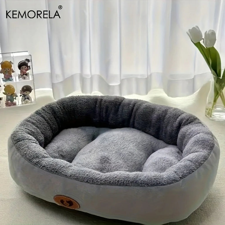 Cozy Oval Snuggle Pet Bed Cat Heating Pad Cooling Cat Bed