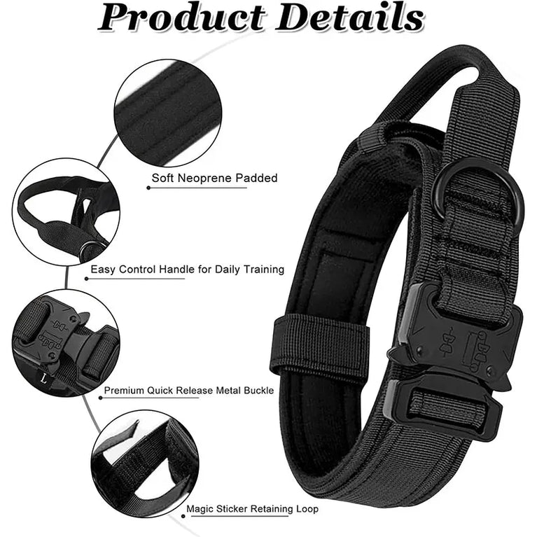 Outdoor Sports Style Tactical Dog Collar Usable Training Traction