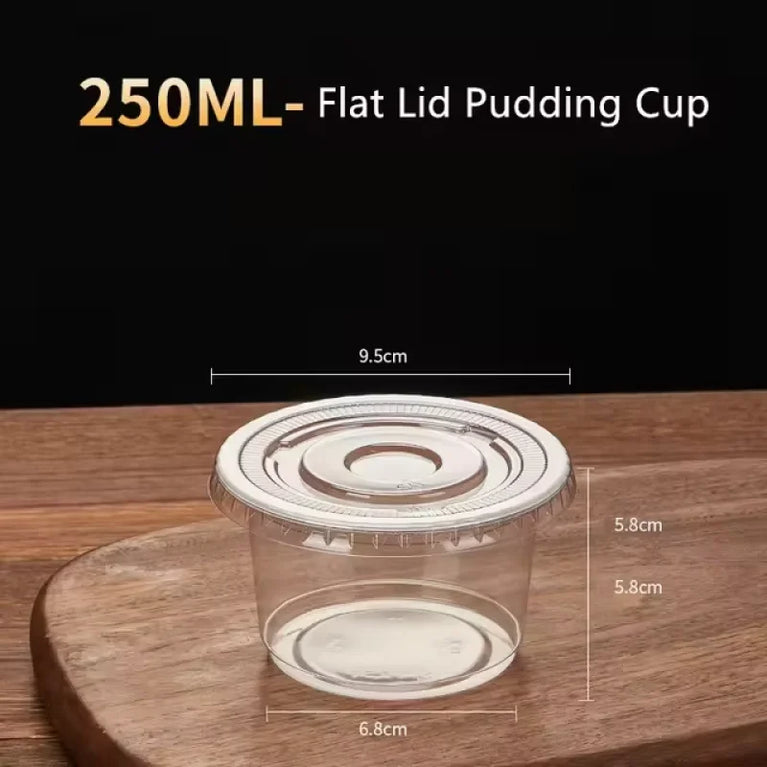 250ML TRANSPARENT DISPOSABLE SALAD CUP DESSERT CUP WITH DOME LID 50/100PCS PARTY BOWL CONTAINER