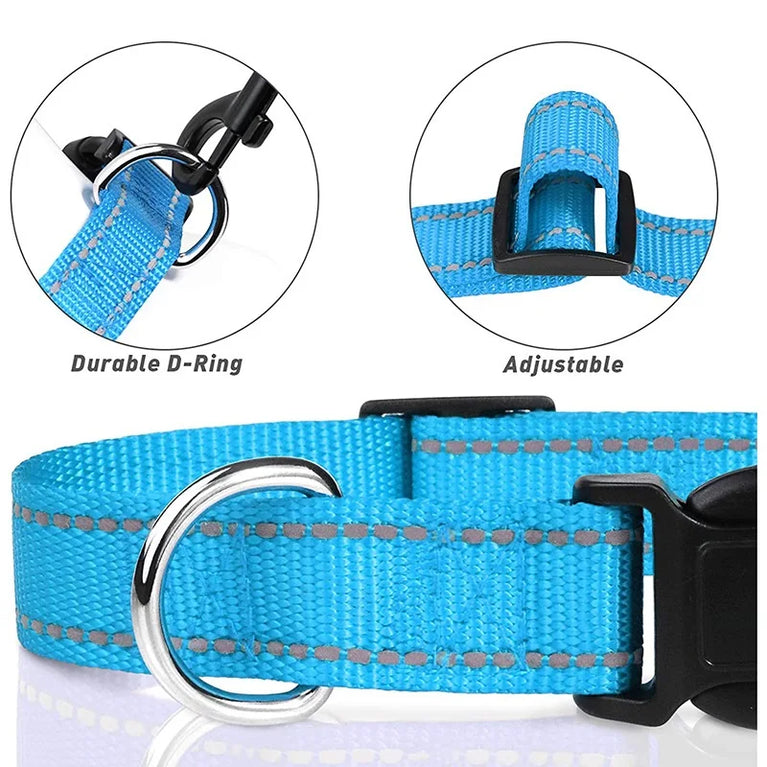 10 Colors Pet Dog Collar Nylon Neck Collar Small Medium Large Dog Chihuahua Reflective