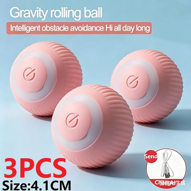 New Interactive Cat Ball Automatic Indoor Electric Roll Silicone Pet Toy MWJ01