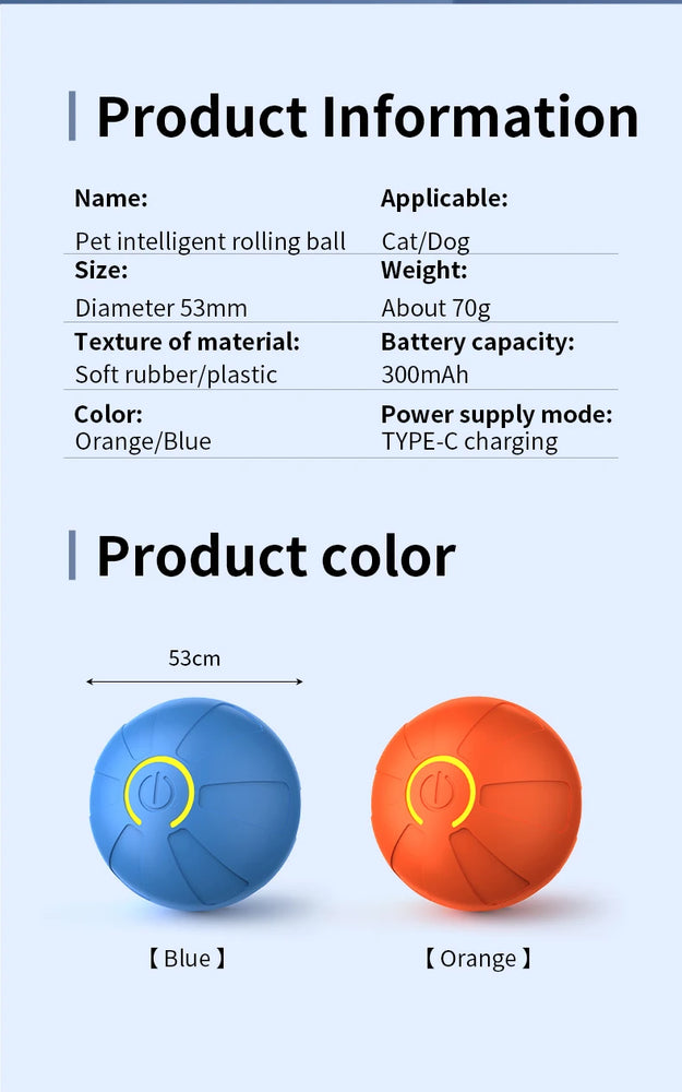 Smart Interactive Dog Toy Ball | Automatic Bouncing Rolling Toy