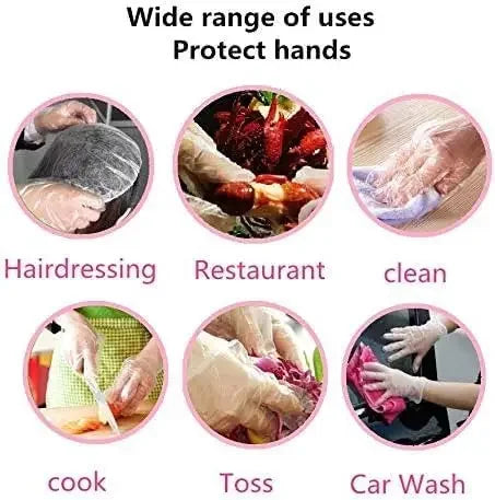 Plastic Disposable Gloves Transparent Kitchen BBQ Food Grade Eco Gloves
