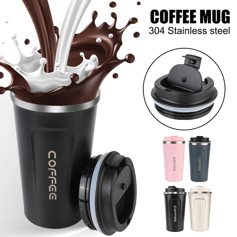 Thermo Cafe Double Stainless Steel Coffee Mug Leak-Proof Travel Cup 380/510ML