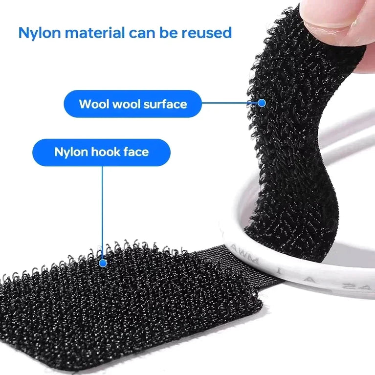 10 Pcs Reusable Cable Organizer Self Adhesive Wire Cable Tie Straps