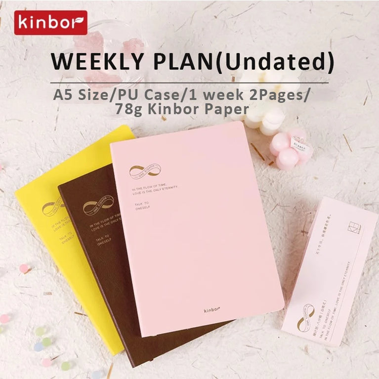 Undated Weekly Planner | 16K Portable Agenda & Time-Management Notebook