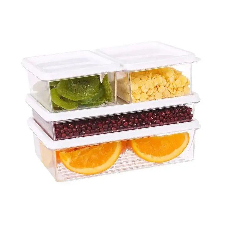 4Pcs Kitchen Refrigerator Food Storage Box Set Plastic Fresh Keeping Containers