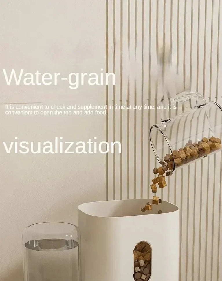 Automatic Cat Dog Feeder Bowl Water Dispenser Large Capacity