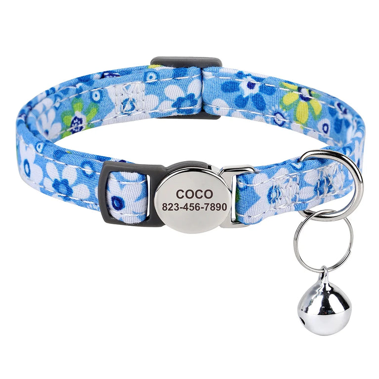 Cat Collar Free Personalized Kitten Collar Engraved Antilost Adjustabl