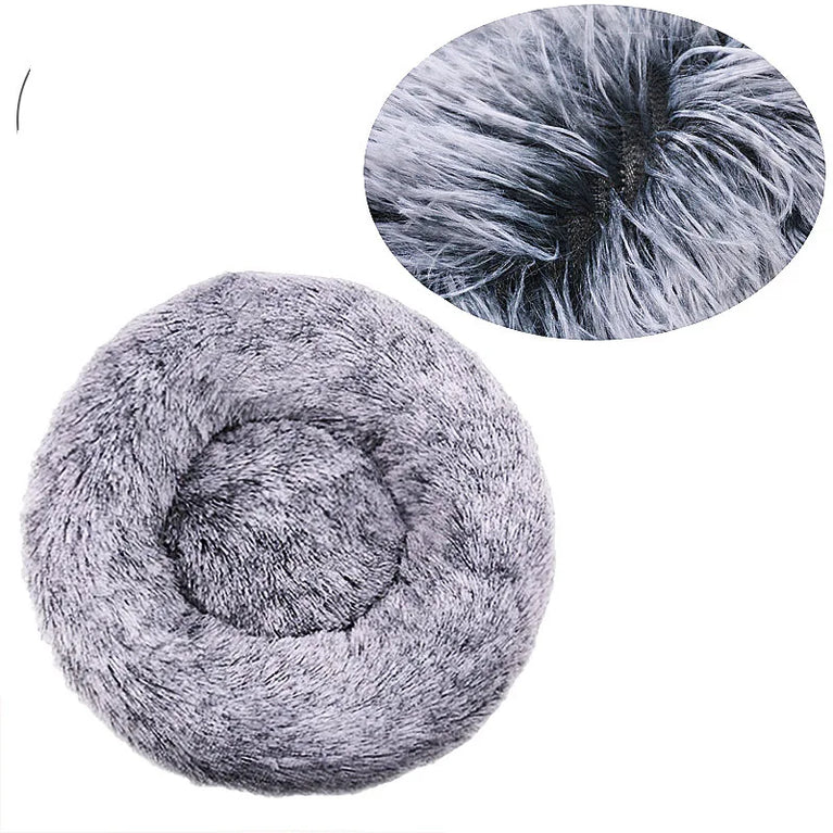 Round Plush Environment Friendly Dog Bed 40-90cm Soft Warm Pet Sleeping Nest