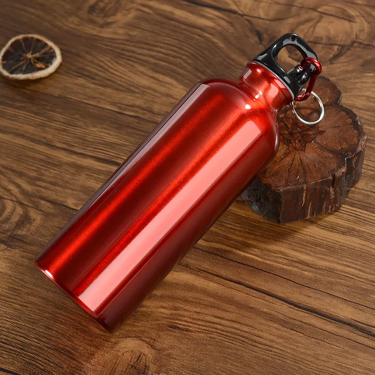500ml Aluminum Sports Mountaineering Water Bottle Lightweight Hook Lid Outdoor Climbing Flask Kettle