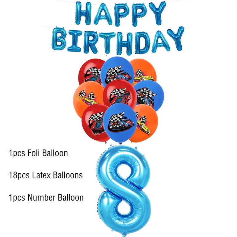 Happy Birthday Wheels Racing Car Party Disposable Tableware Set for Kids Celebration