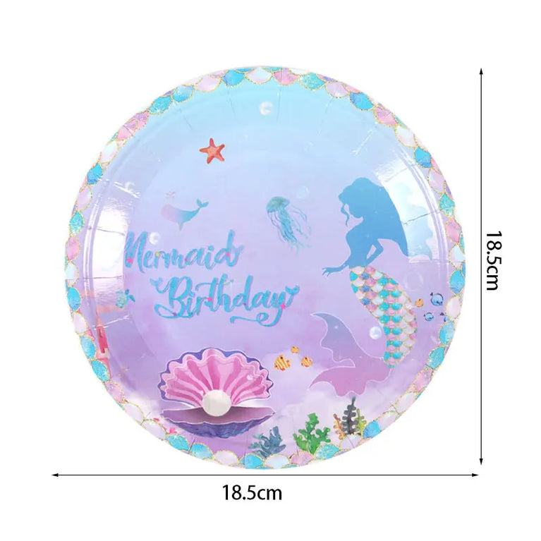 Mermaid Princess Birthday Party Set | Enchanting Disposable Tableware