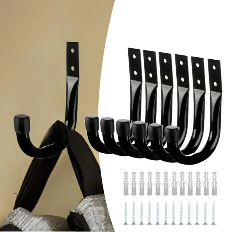 12/2x Heavy Duty Metal Garage Storage Hooks Wall Mounted J Hanger Hooks Utility Hanging Hook for Cycling Bike Garden Accessories