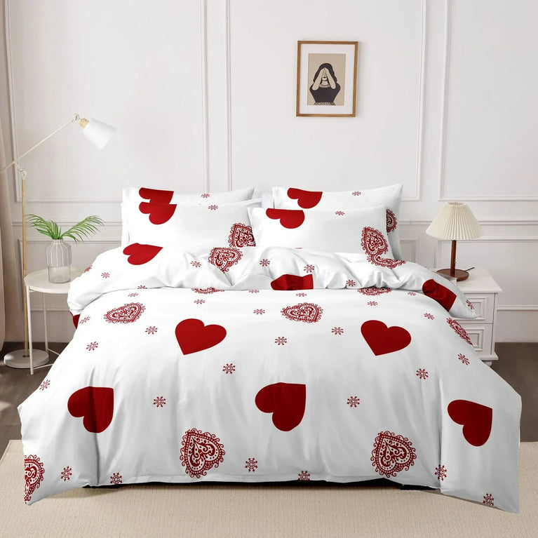 3-Piece Printed Brushed Duvet Cover Set | Soft & Breathable Bedding Collection