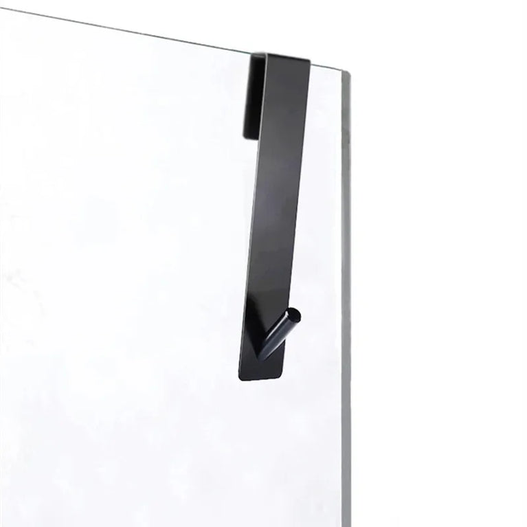 Bathroom Shower Door Back Hook Stainless Steel Over Glass Door Shower Towel Rack S-Shape Bathroom Bathrobe Hanger Holder Hooks