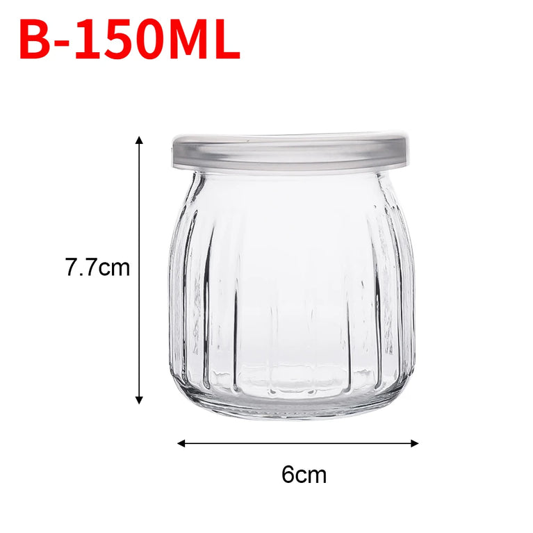 Glass Baking Bottles with Lid Yogurt Pudding Mini Food Storage Jar Container