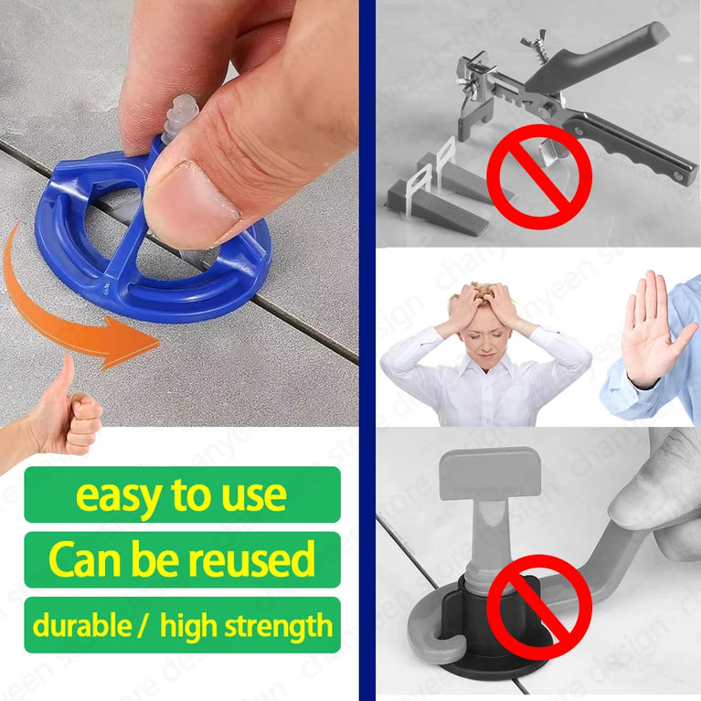 Professional Tile Leveling System Clips | Wall & Floor Flat Alignment Spacers