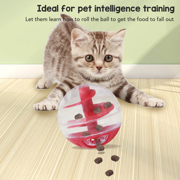Interactive Cat Treat Dispensing Ball Slow Feeder Puzzle Toy Fun