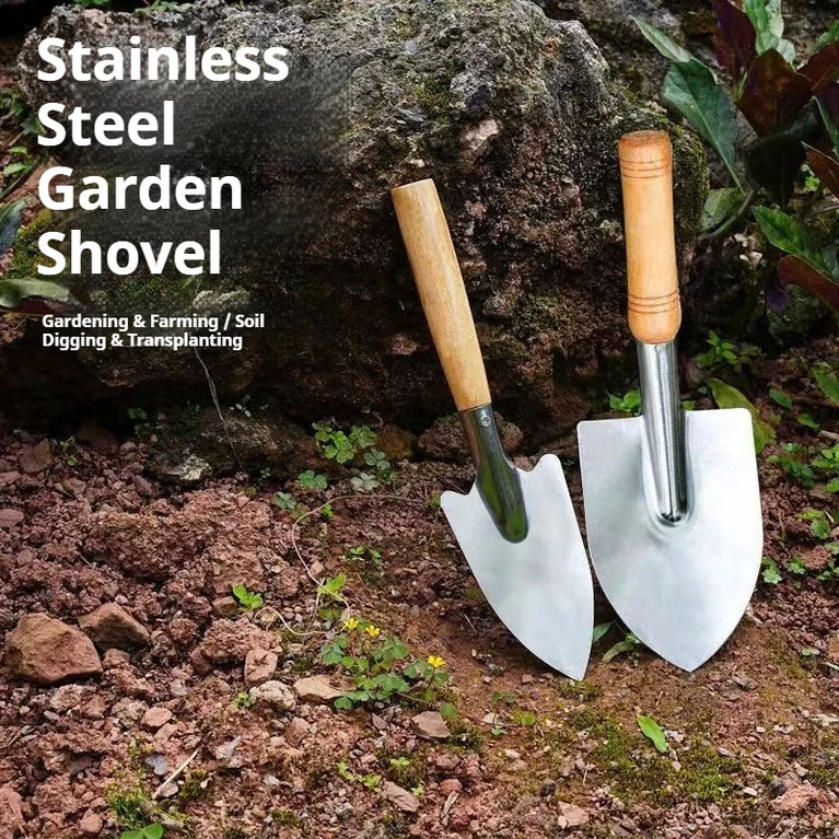 Stainless Steel Garden Shovel Hand Tool Digging Spade Flower Planting Tool