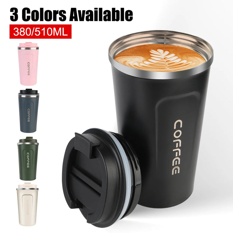 Thermo Cafe Double Stainless Steel Coffee Mug Leak-Proof Travel Cup 380/510ML