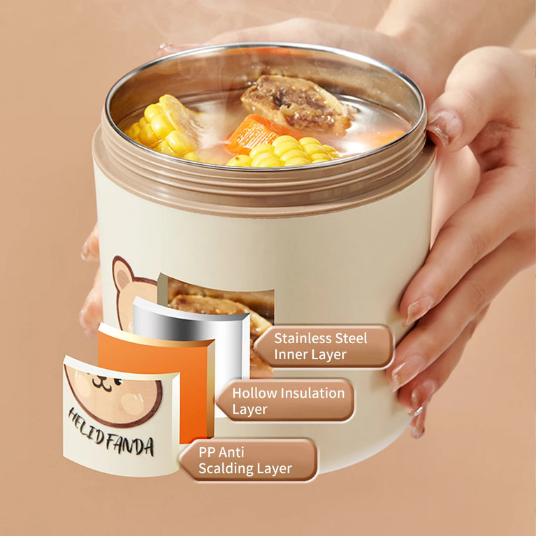 304 Stainless Steel Thermal Bento Lunch Box Leakproof Insulated Food Container