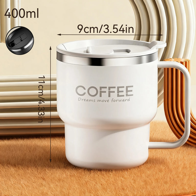 304 Stainless Steel Double Wall Coffee Mug with Handle Leakproof Cup