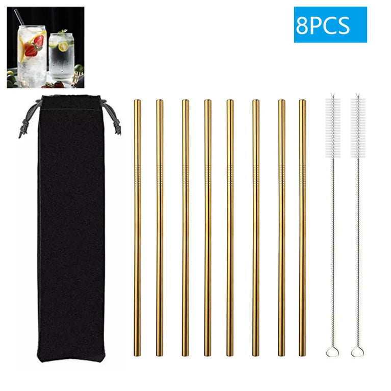 Glass Straws Eco Friendly Reusable Drinking Straw Set with Brushes Bar Accessories