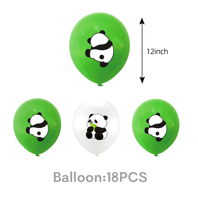 Panda Birthday Party Disposable Tableware Set Plates Cups Napkins Banner Decor