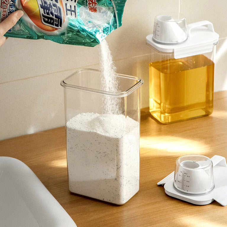 Airtight Laundry Detergent Dispenser Refillable Storage Bottle 1100-2300ML Pump Container