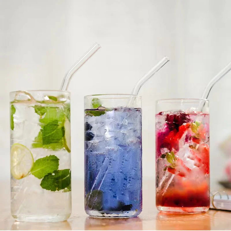 Glass Straws Eco Friendly Reusable Drinking Straw Set with Brushes Bar Accessories