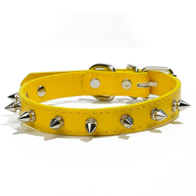 Pet Products Leather Cat Dog Collar Colorful Adjustable Spiked Studded Neck Strap