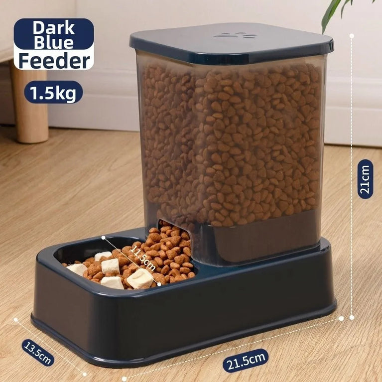 Large Capacity Pet Automatic Feeder 1.5L Food And Water Dispenser Set For Cats