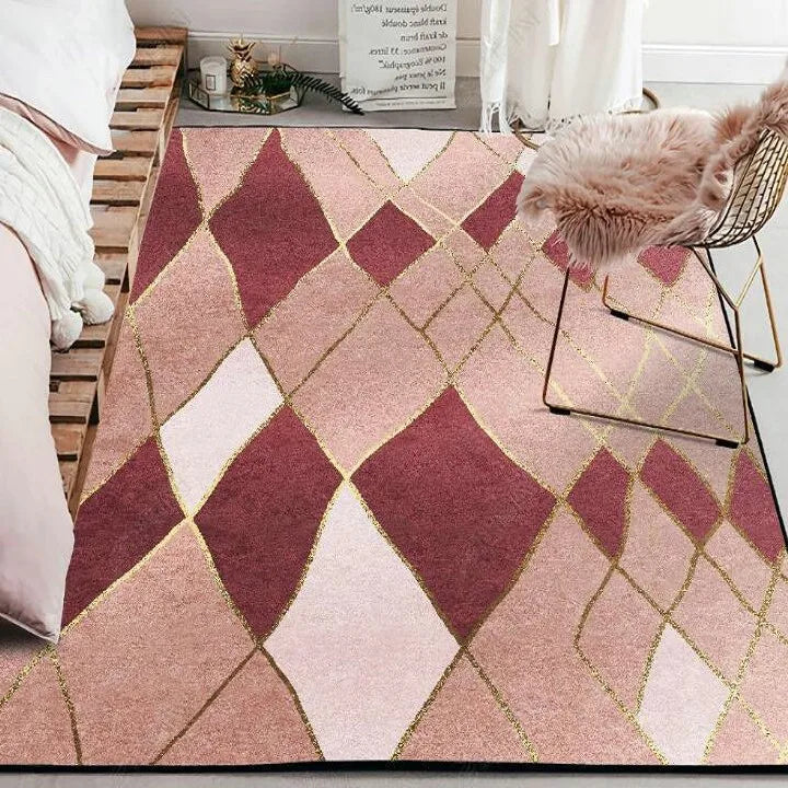 Minimalist Geometric Non-Slip Washable Area Rugs for Home Use