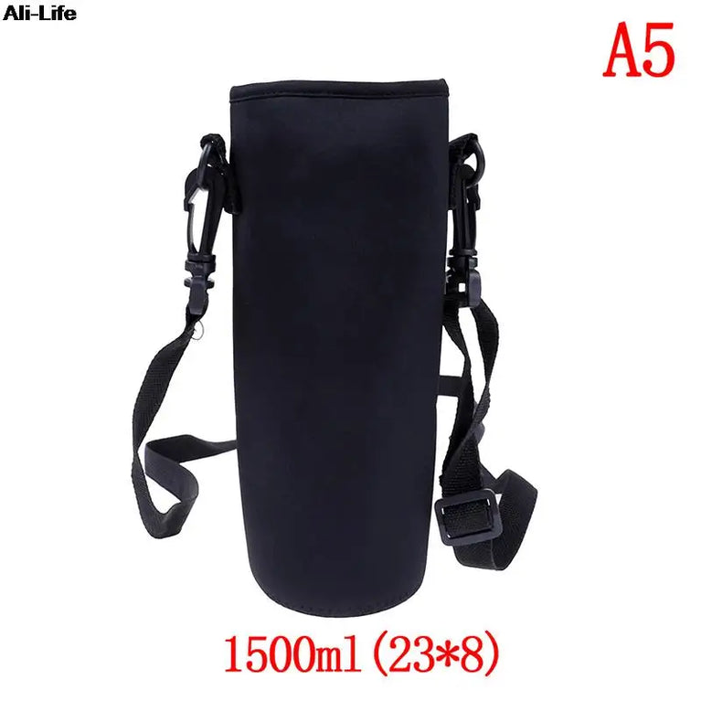 1000ML Neoprene Water Bottle Carrier Bag With Shoulder Strap Insulated Bottle Cover Pouch Holder Travel Outdoor Sport Sleeve