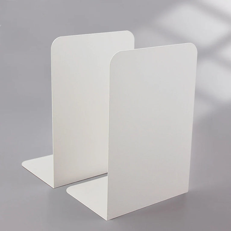 Simple Metal Bookends | 2-Piece Heavy-Duty Non-Slip Desktop Organiser