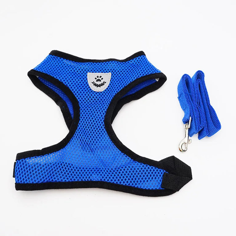 Breathable Mesh Cat Small Dog Harness And Leash Kitten Puppy Adjustable Vest Set