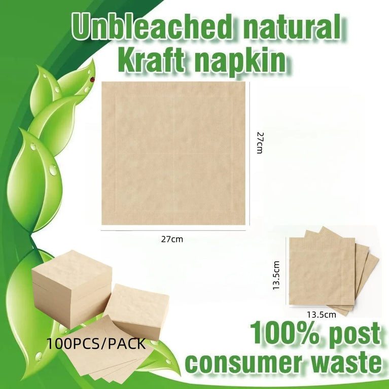 Bamboo Eco-Friendly Dinner Napkins 100% Compostable Soft Absorbent