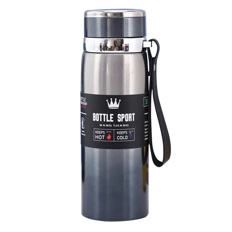 1L Stainless Steel Vacuum Thermal Water Bottle with Handle & Brush Set